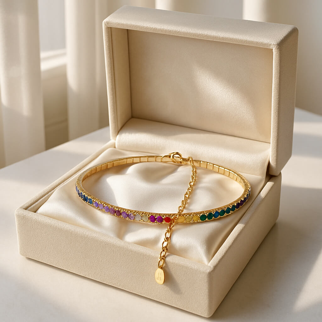 bracelet couleur exposition ecrin satin blanc