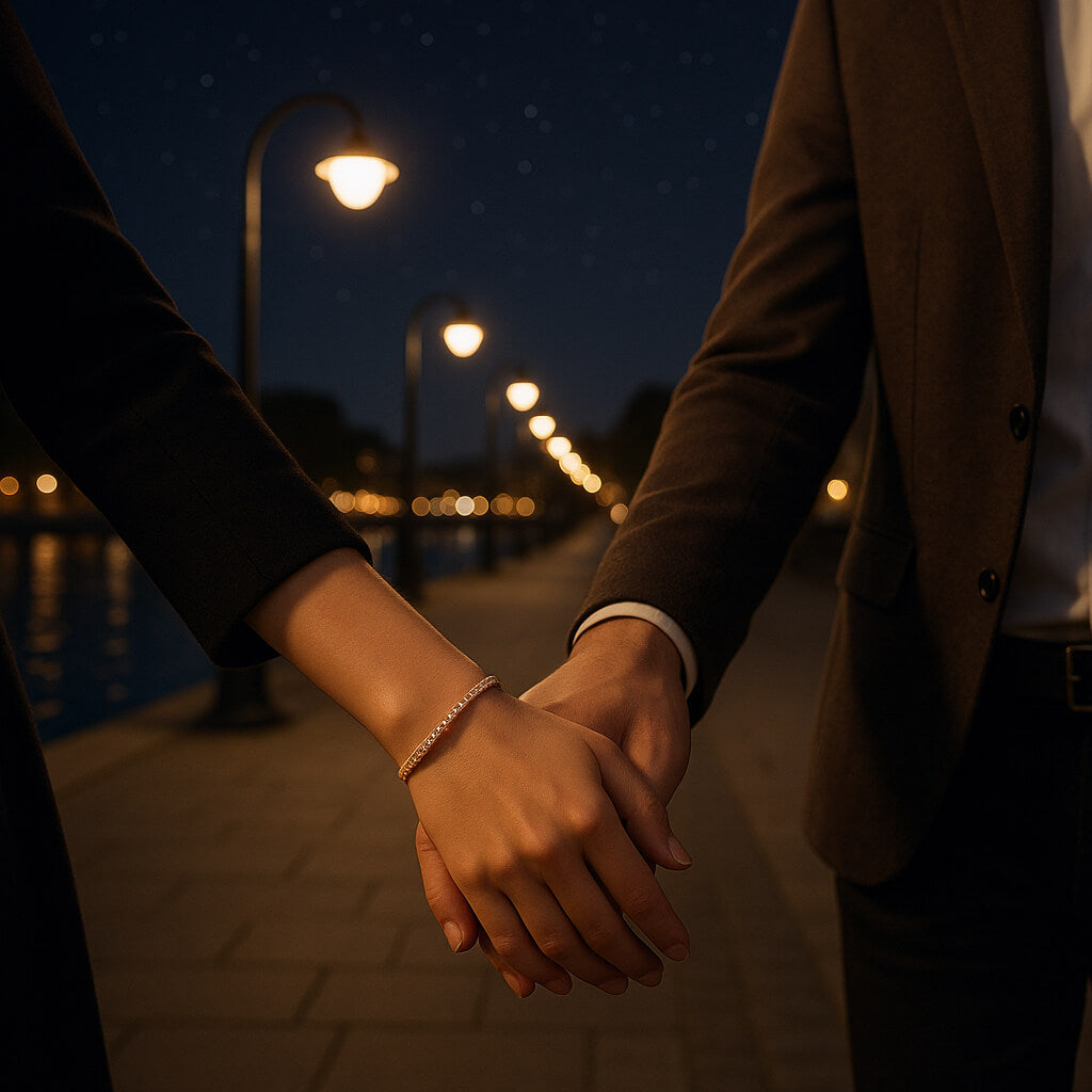 bracelet couple marche main dans main