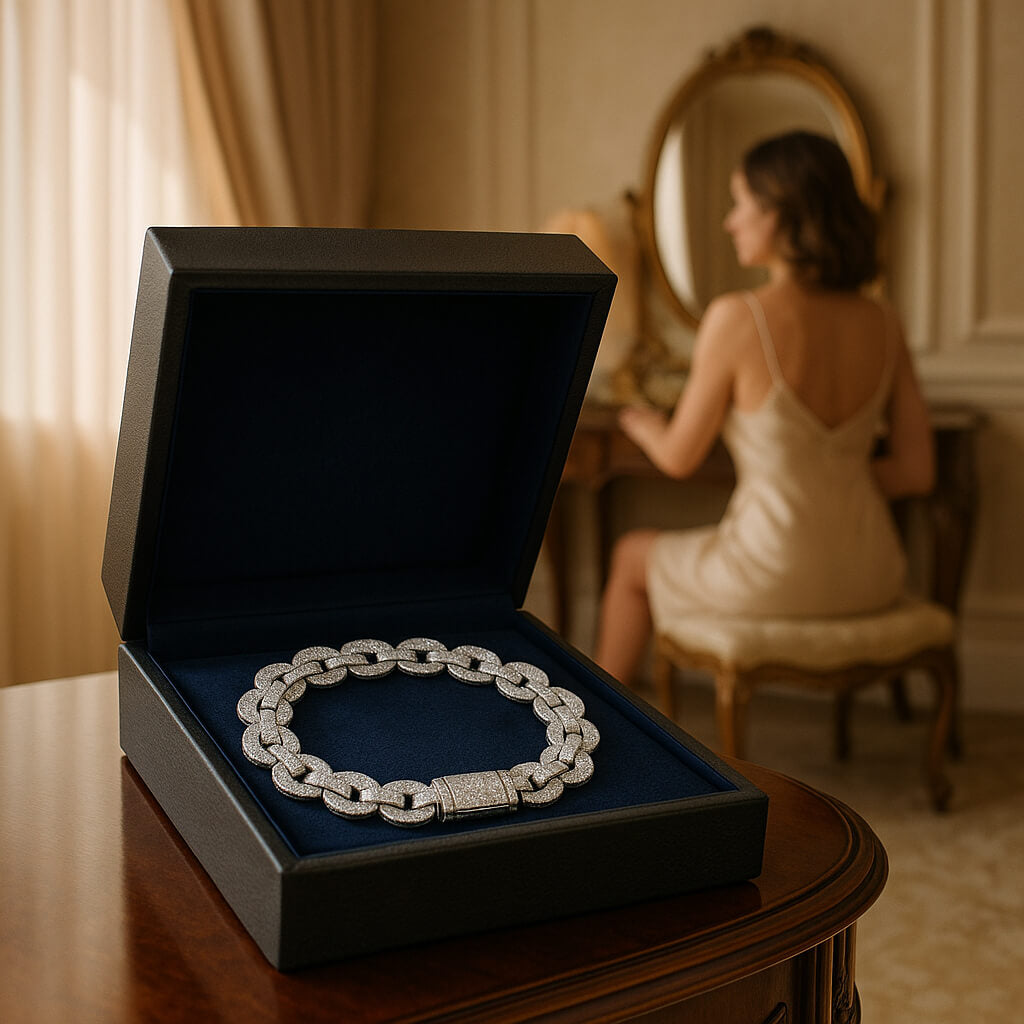 bracelet femme assise