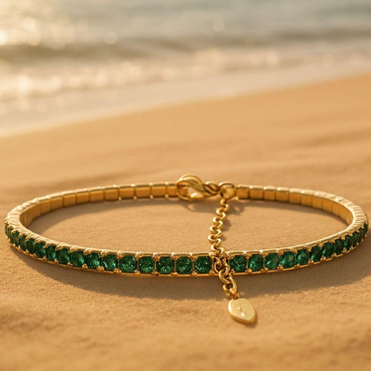 bracelet pose sable coucher soleil mer